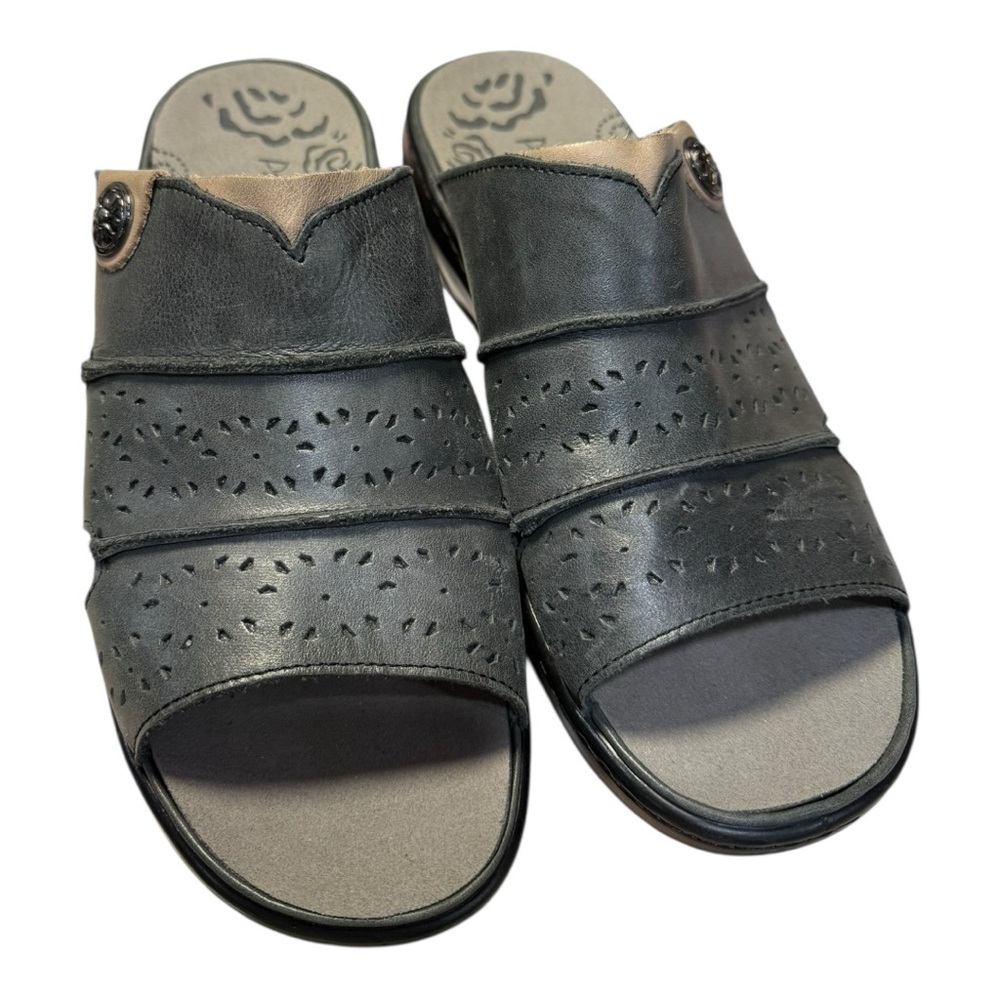 Propét Leather Slide Sandals – Women’s 10.5 X (2E) – Black – Comfort Walking